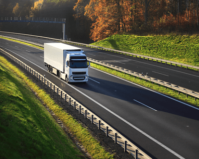truck on the road